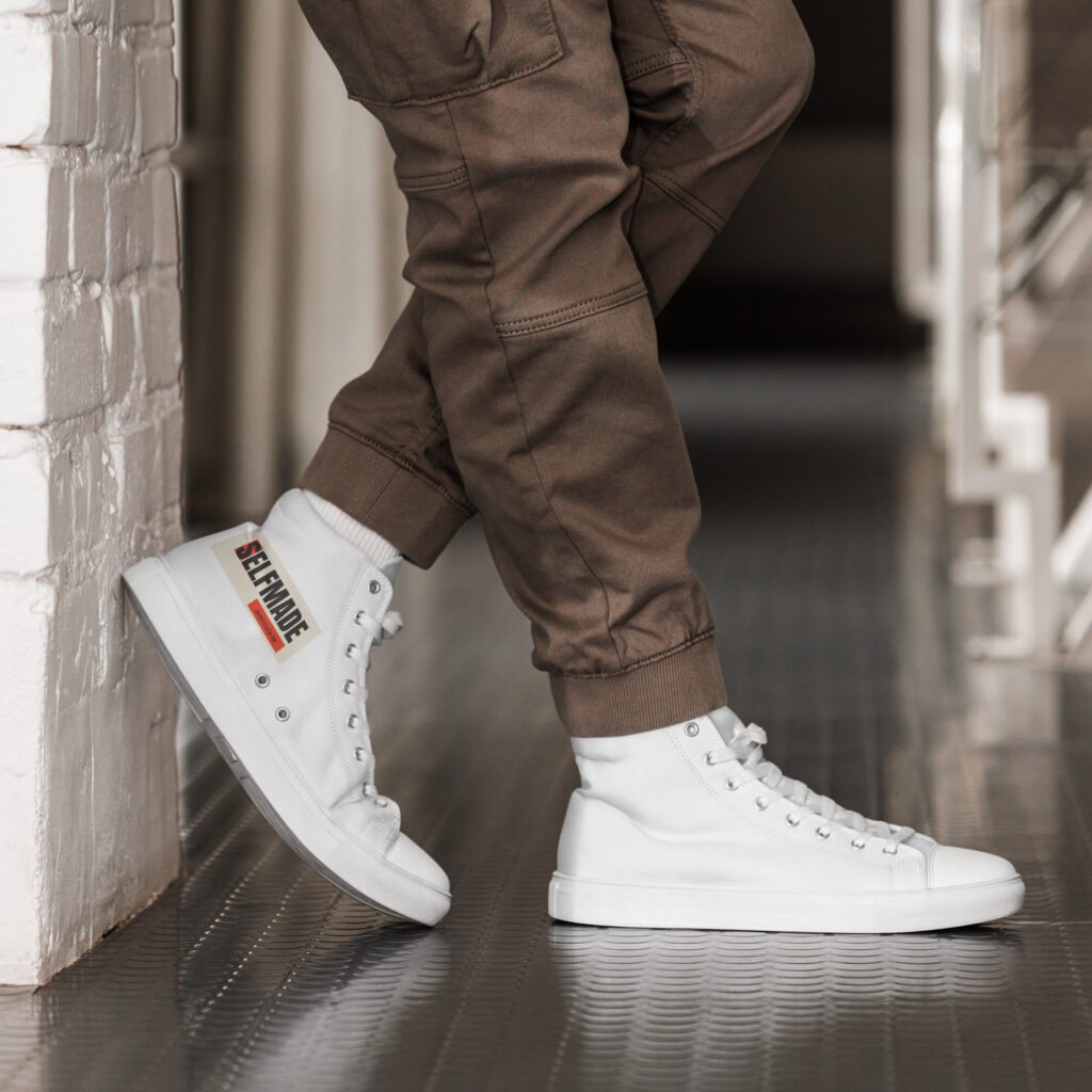 SelfMade Custom Men’s high top canvas shoes